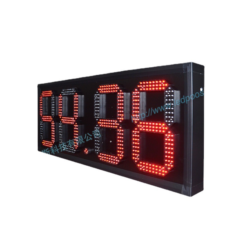 Source manufacturers 12 inch 88.88 red oil price screen aluminum alloy field digital oil price LED display
