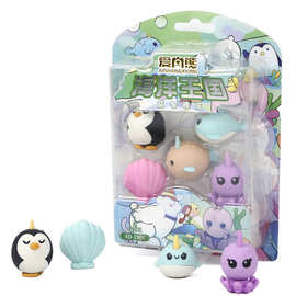 爱尚熊海洋王国系列幻想生物独角企鹅河豚章鱼外贸亚马逊热销橡皮