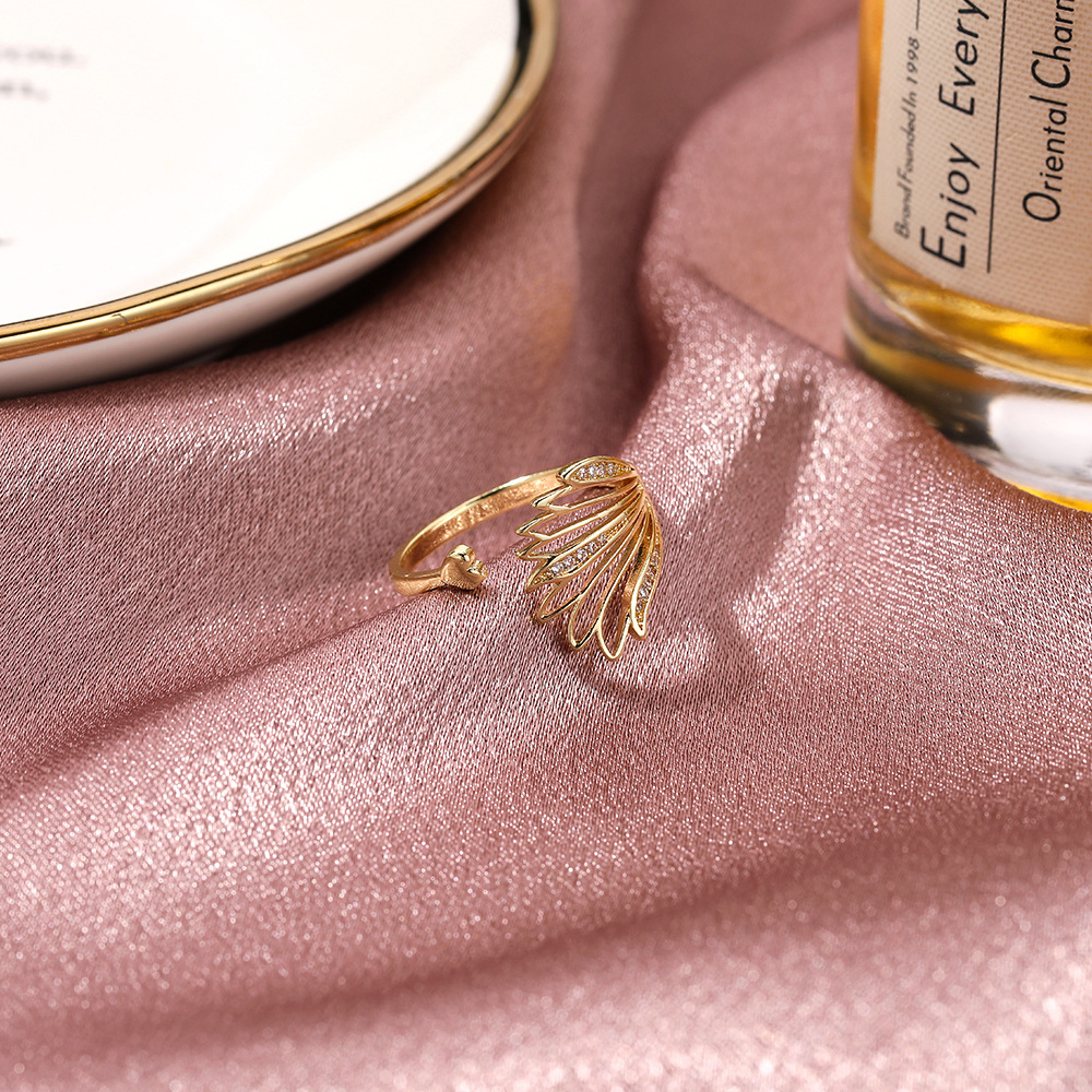 Fashion Wings Copper Rings Inlay Zircon Copper Rings