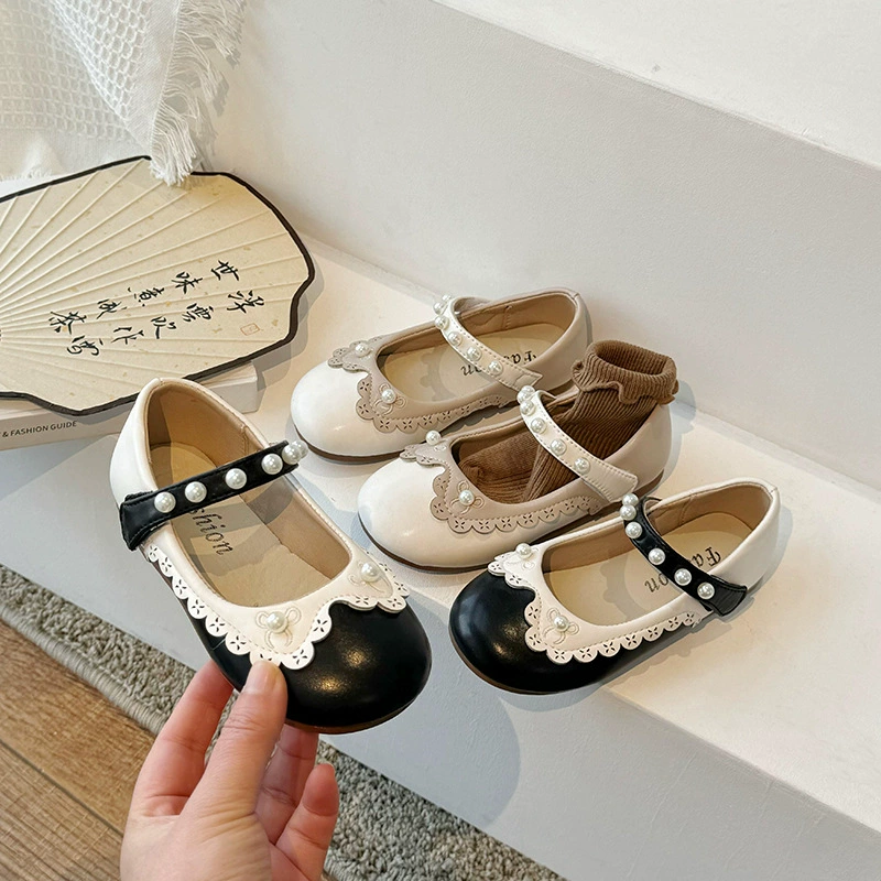 Кожаная обувь для детей 2025 весна и осень новая корейская версия обуви для девочек