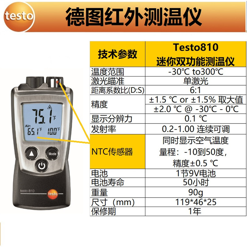 Testo810(이중 기능 온도계)