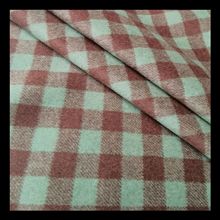 优惠双面毛呢格子绿咖70顺毛秋冬休闲女大衣外套粗纺羊绒童装面料