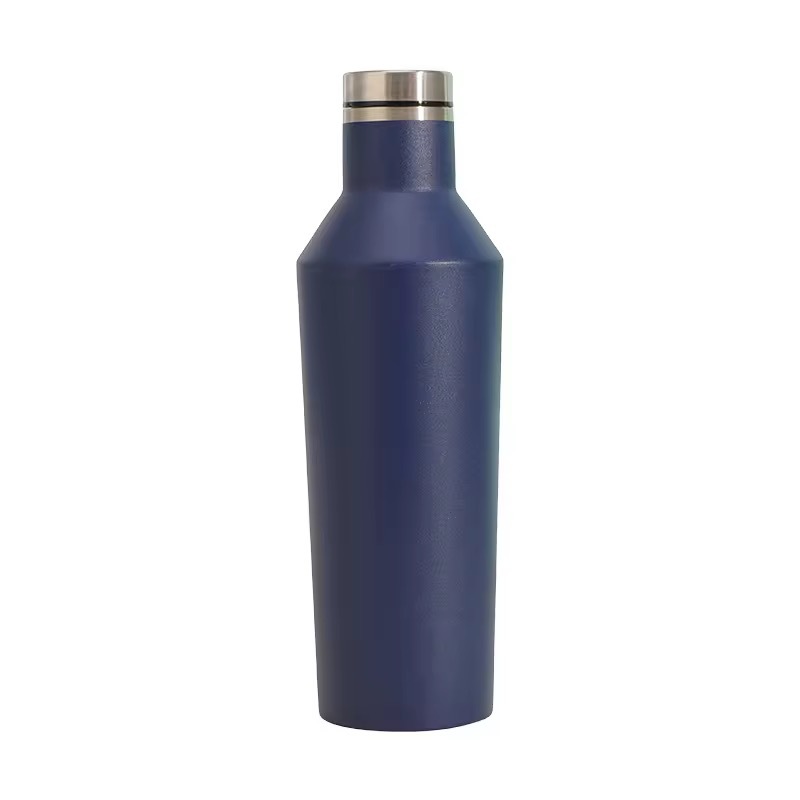 Nuevas botellas de acero inoxidable transfronterizas deportivas portátiles al aire libre tazas térmicas de estilo americano botellas de vino se pueden fijar logotipo