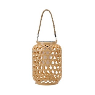 Solar Lights Imitation Bamboo Lanterns Outdoor Courtyard Garden Bamboo Woven Atmosphere Lights Hemp Rope Balcony Lanterns Yellow Light Atmosphere Lights