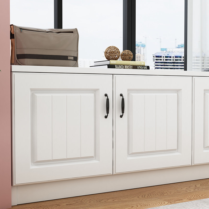 Floor cabinet, low cabinet, balcony storage cabinet, sun-proof European-style bay window cabinet, storage cabinet for miscellaneous items, large-capacity solid wood cabinet, customizable