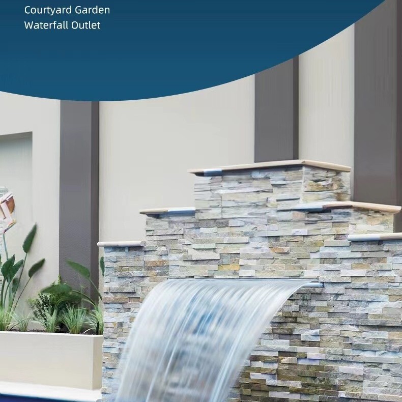 304 Stainless Steel Rockery Waterfall Duckbill Water Outlet, Courtyard Water Curtain Wall Landscape Water Trough, Fish Pond Waterfall Outlet