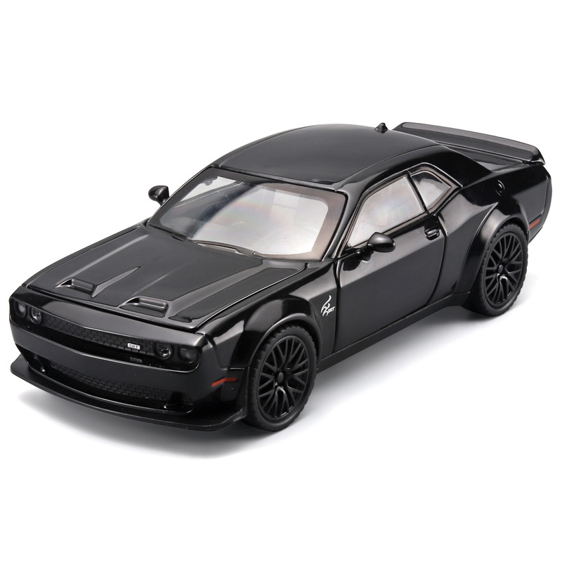 Cross-border hot sale 1:32 hellcat simulation alloy sports car model Huili sound and light boy toy car ornaments wholesale
