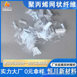 19mm聚丙烯网状纤维 混凝土抗裂网状纤维 桥梁加固pp短切网状纤维