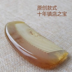 天然正品牛角梳子头疗正品小胖梳加厚便携专用女包包防梳养发福州