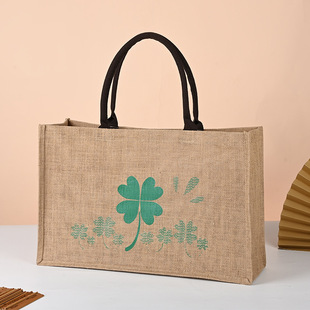 Jute Handbag Cotton Linen Bag Large Capacity Shopping Bag Linen Bag Linen Bag Tote Bag Tote Bag Order