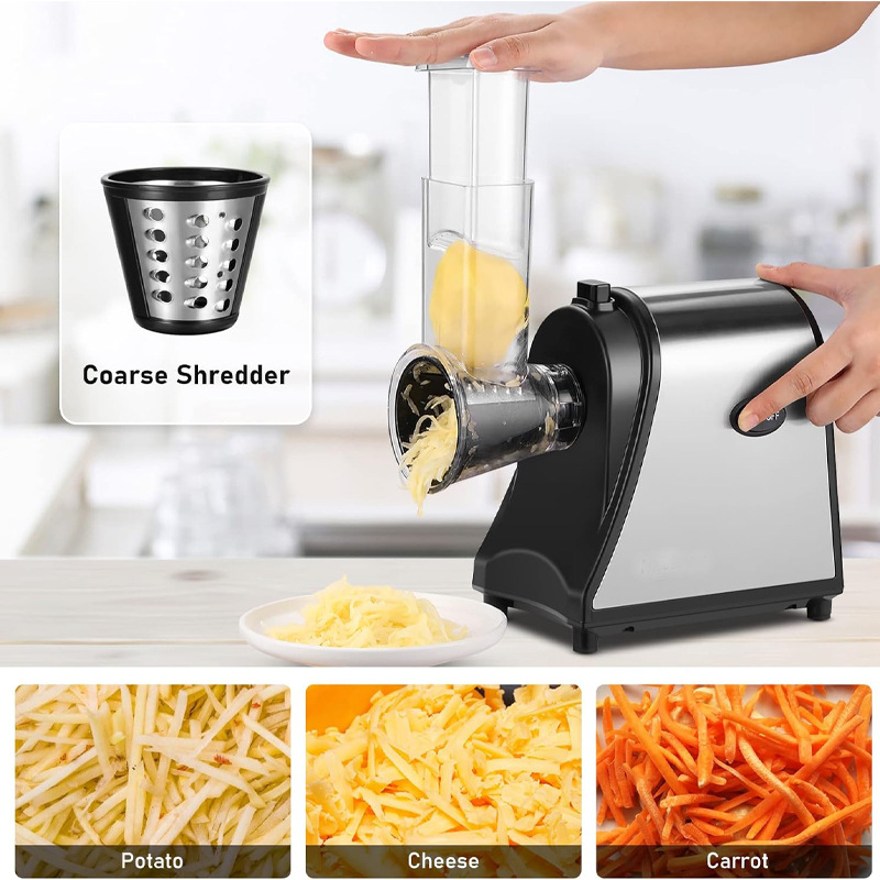 Cortador de verduras eléctrico, rallado de papas, rallado, rallado, queso, corte de verduras multifuncional para el hogar, máquina de arena transfronteriza