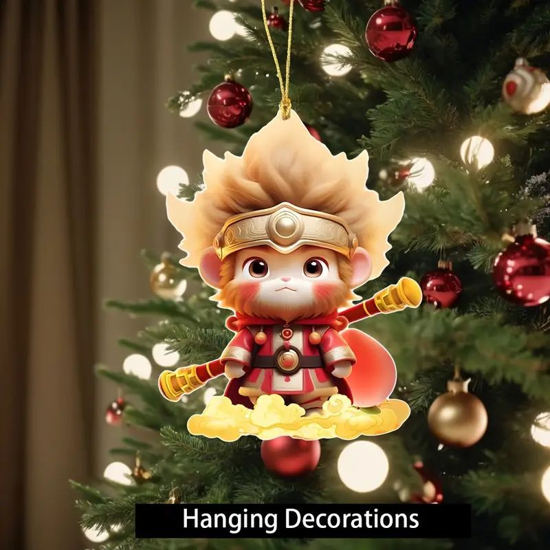 Creativo encantador dibujo animado Sun Wukong colgante acrílico plano transfronterizo nuevo colgante de llaver colgante decoración image 2