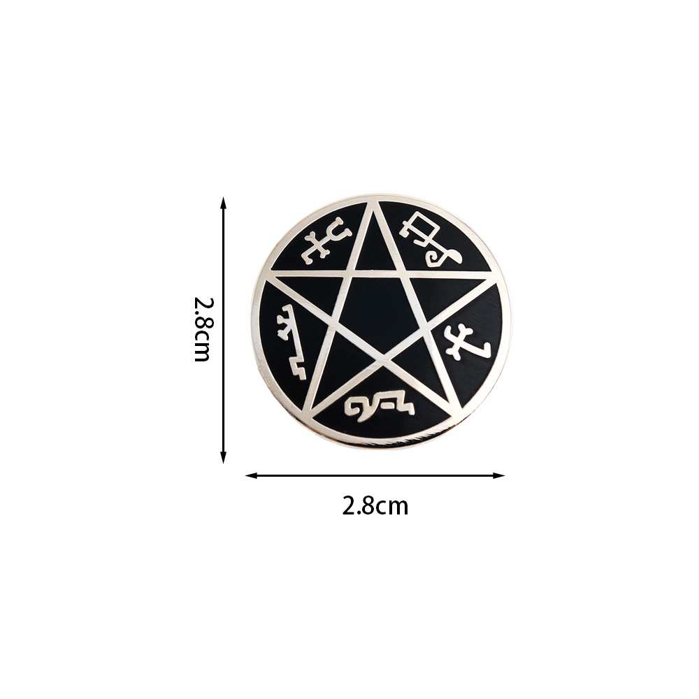 Devil's Trap Enamel Brooch Supernatural Lapel Pin Pentagram Badge Accessory Backpack Pendant Friend Gift