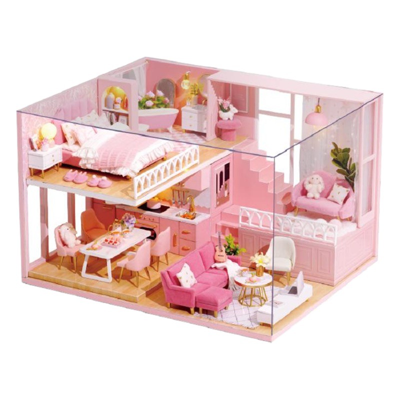Casa inteligente adulto hecho a mano DIY 3D rompecabezas Asamblea modelo chica juguete regalo de cumpleaños