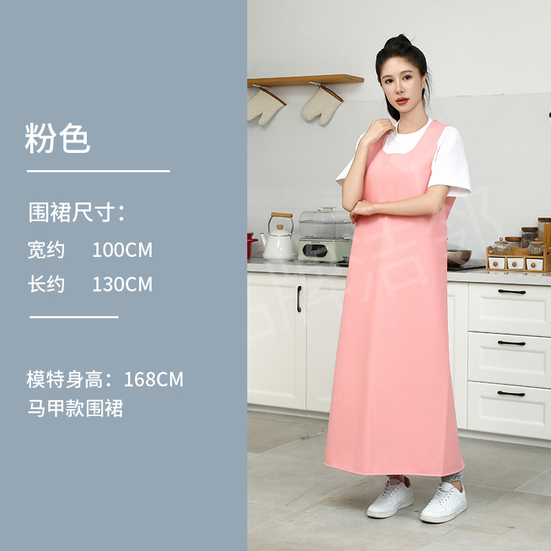 Chaleco delantal material de cuero PU impermeable a prueba de aceite ropa de trabajo antisucio cocina comedor logo delantal personalizado especial