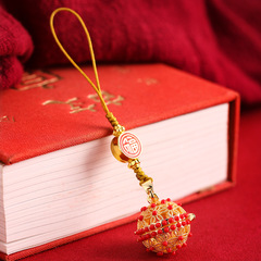 古風香囊球吊墜復古鏤空香薰球香丸球純銅香丸薰香香球手機鏈掛件