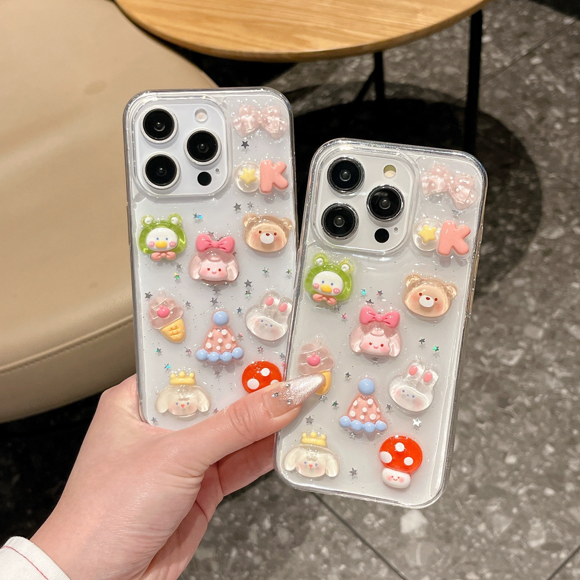 Чехол для телефона (Apple iPhone 16) 3D мультяшная «грибная девочка», прозрачный защитный, для iPhone 7–16