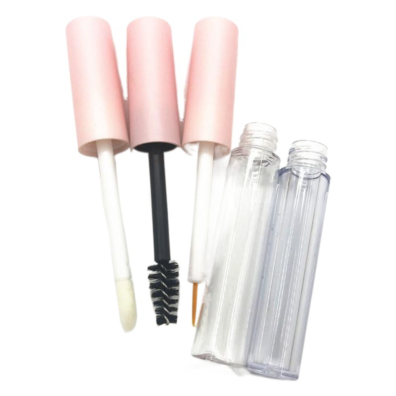 50 piezas de impresión de crecimiento de pestañas de color rosa líquido tubo vacío 1,5 ML botella de pegamento tubo de brillo de labios esmalte de labios sub-botella 10ML