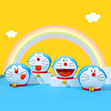 正版授权哆啦A梦硅胶斜挎包小机器猫收纳包创意可爱迷你立体包包