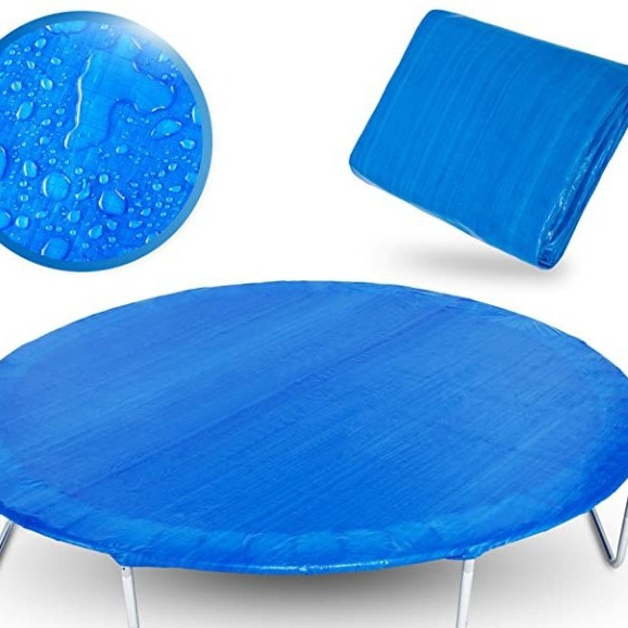 Children's Commercial Round Trampoline Blue Dust-proof Rain Cloth Outdoor Guard Net Adult Spring Jumper Wind-proof Rain Cover