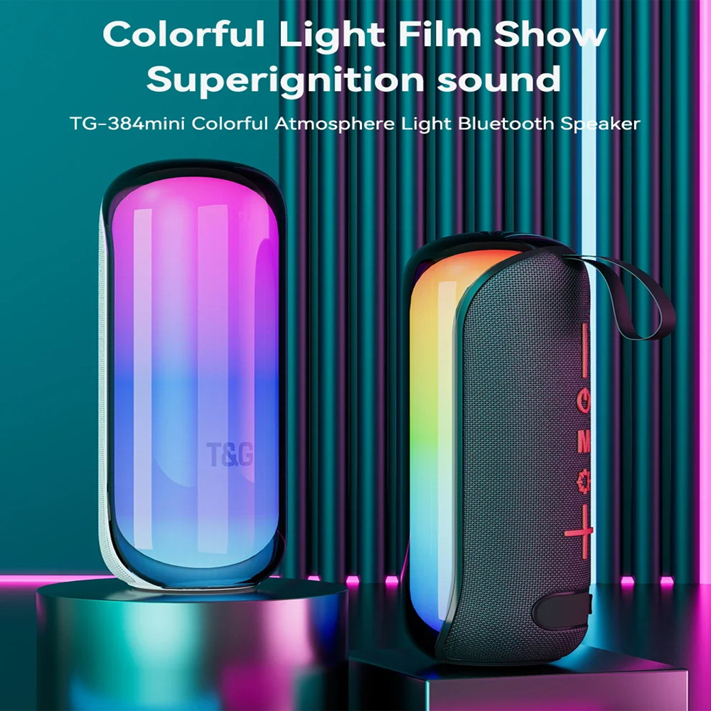 TG384MINI cross-border wireless streamer RGB lights Bluetooth speaker subwoofer waterproof outdoor small stereo