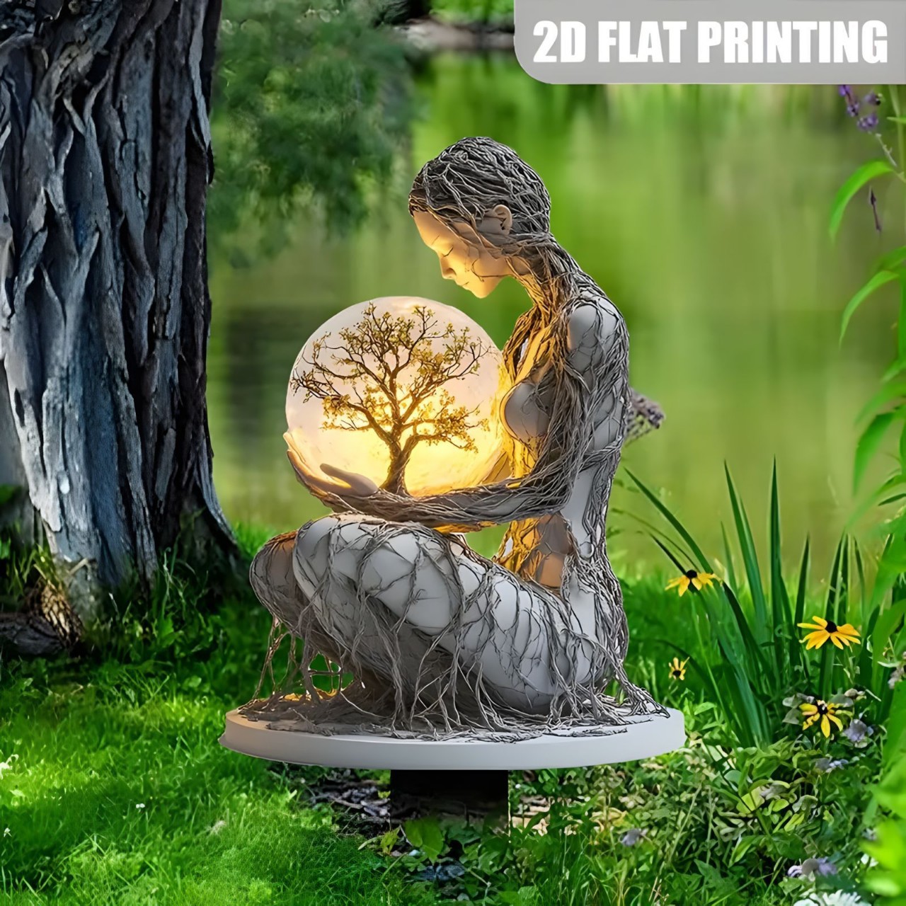 Transfronterizo 2D plano acrílico atrapador de sol colgante decoración de la diosa del bosque de Pascua colgante decoración de disco