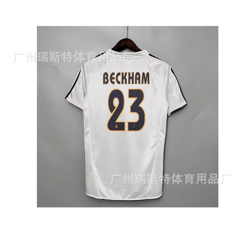 2004-05主场球衣贝克汉姆队服齐达内罗纳尔多劳尔复古足球服