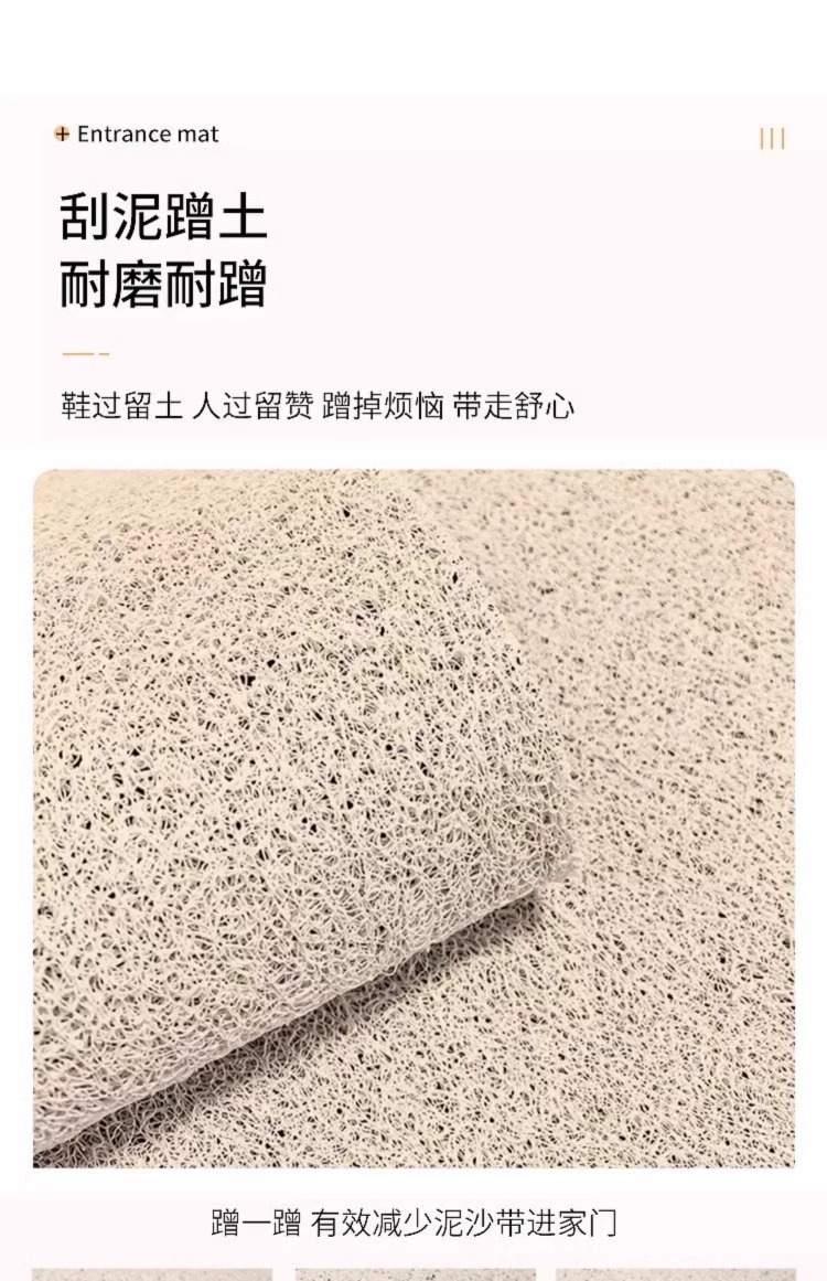 Silk loop doormat for the entrance, cartoon kitty doormat, dirt-resistant, can be cut to size, non-slip, easy to maintain, PVC entrance door mat
