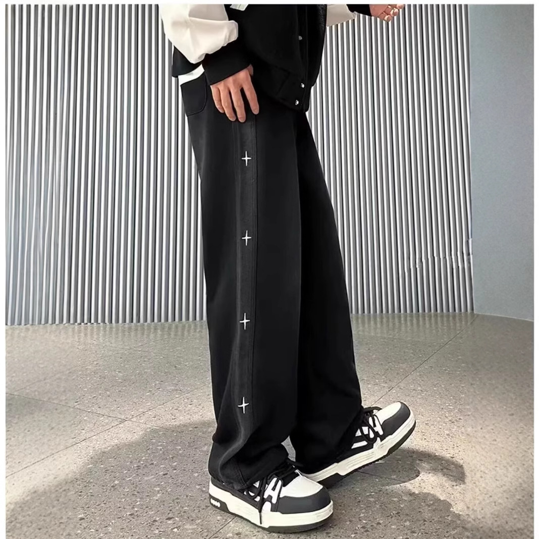 American Style Jeans High-End Vintage Loose High Street Wide-Leg Draped Straight Long Pants Trendy Men_mkmklike.com