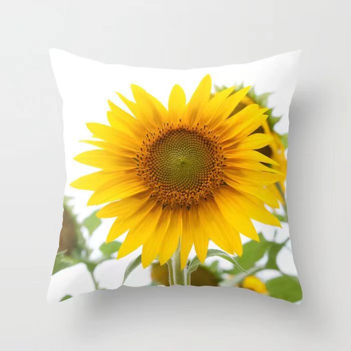 Girasol amarillo girasol funda de almohada Nordic casa estilo melocotón piel sofá del coche cojín cubierta image 22