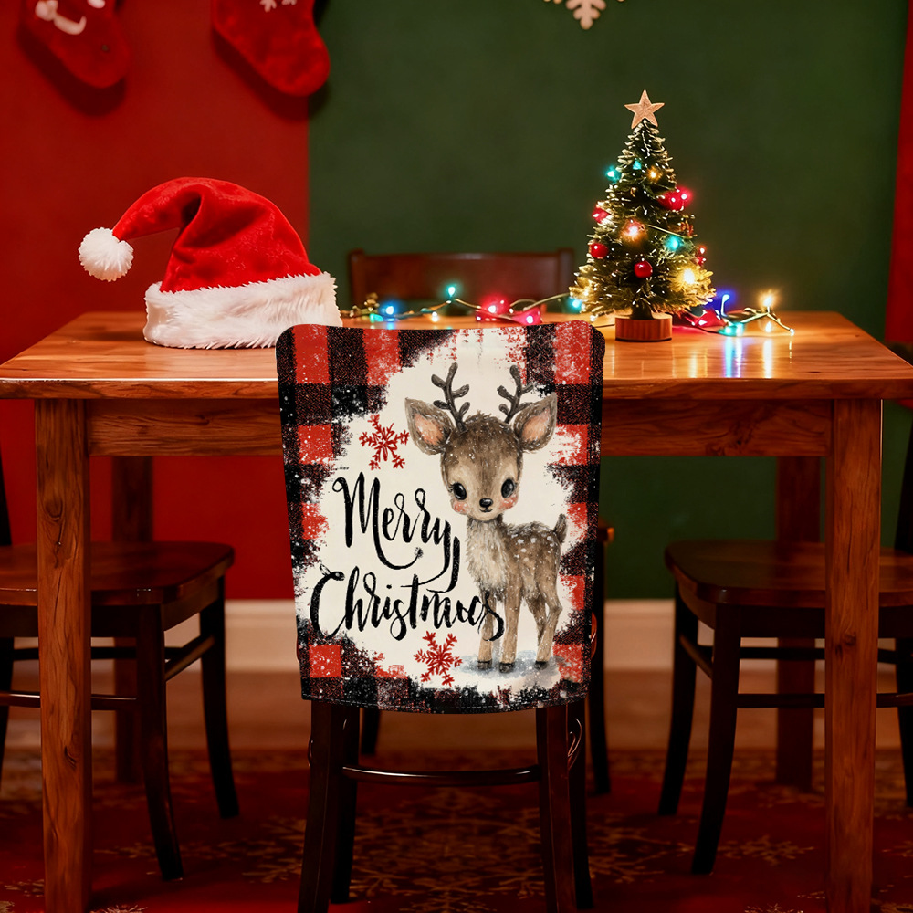 Transfronterizos para la silla de Navidad cubierta de respaldo cubierta de silla de Navidad TIMU mesa de comedor de tela asiento decoración de respaldo