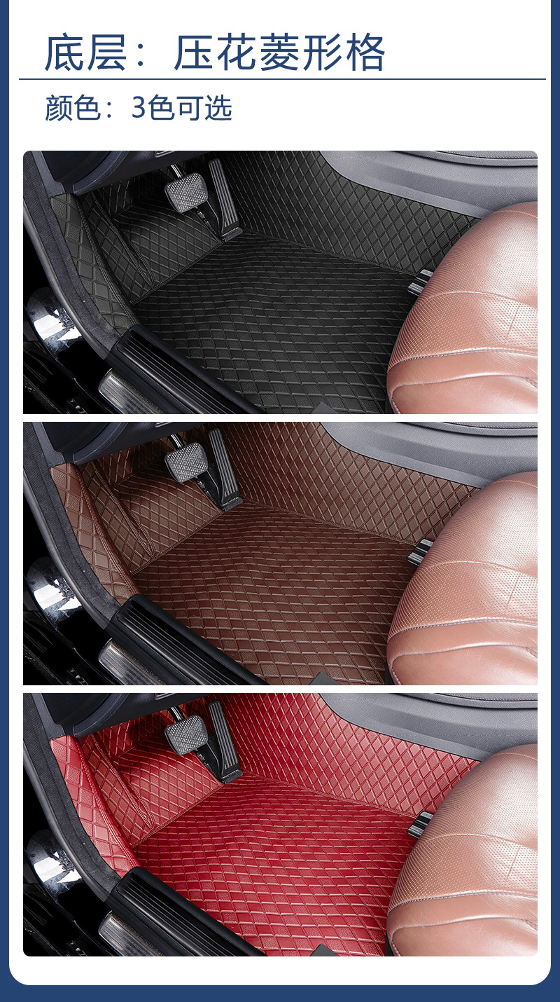 Factory direct, vehicle-specific, no-disassembly 360-degree aviation soft-pack leather car floor mats, full-coverage embedded floor mats