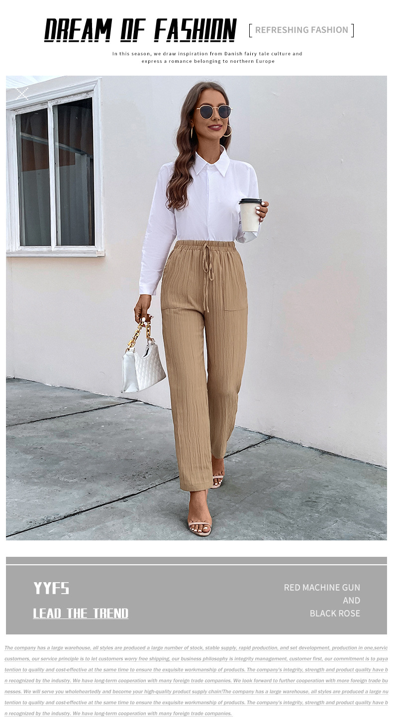 nye højtaljede bukser fritidsbukser casual kvinders plisserede damebukser_voghion.com