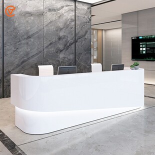 Acrylic Artificial Stone Reception Desk Manufacturer Wholesale Foreign Trade Processing Reception Special-Shaped Front Desk