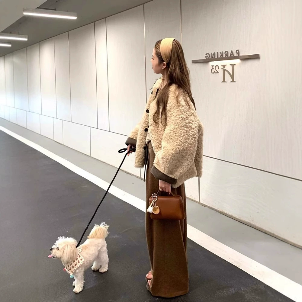 Женское пальто из шерсти ягненка в стиле миниатюрного Шанеля, новинка осени и зимы 2025 года, толстое, свободного кроя, в корейском стиле, высокого качества.