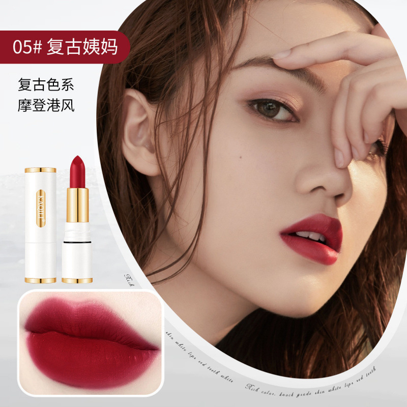卡琪丽丝雾不沾杯不掉色口红哑光持久不掉色唇膏防水肉桂口红代发|undefined