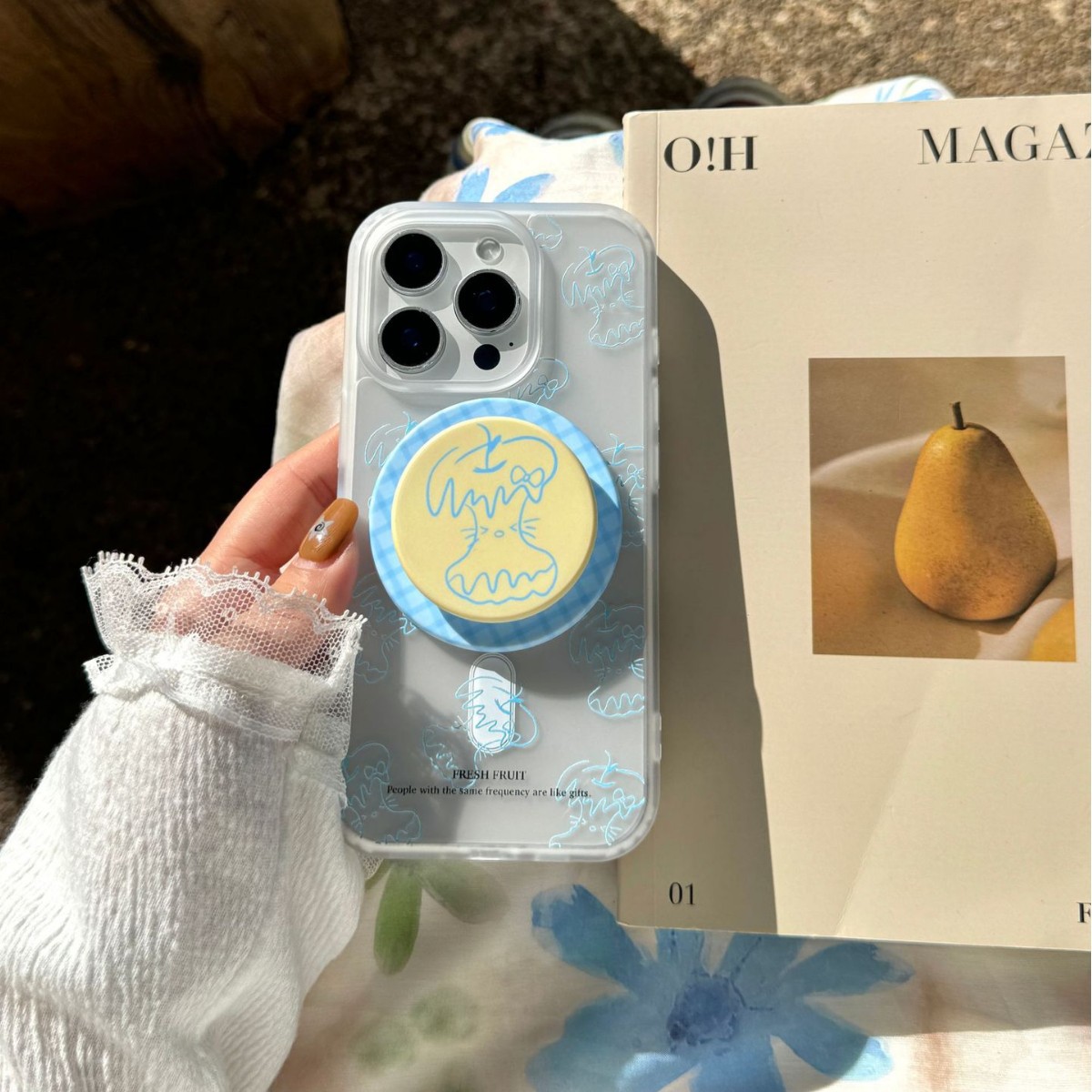 Línea azul coreana Apple para iPhone16 funda para teléfono móvil 15ProMax pareja 14/13 nuevo 16PM