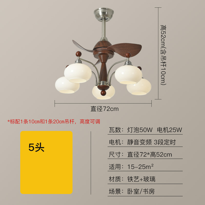 Lámpara de ventilador de 5 cabezales 72cm