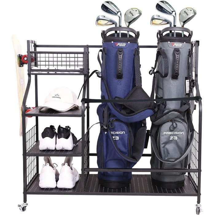 现代化高尔夫球杆展示架整店实木烤漆陈列柜球包台球杆悬挂架子
