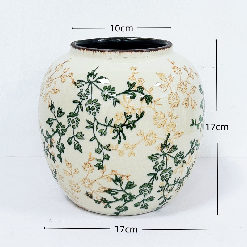 高級感新中国式レトロ青花磁器陶磁器花瓶創意模造古水培客間生け花装飾品置物