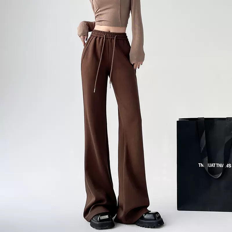 美拉德马蹄裤女2025春季新款高腰显瘦裤子美式微喇休闲女装长裤子