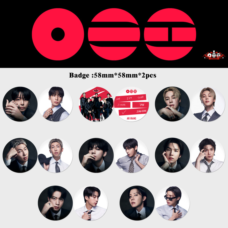 Bts Badge, Comeback Album Arirang Merchandise, Accessories, Pendant, Kim Taehyung, Metal Badge