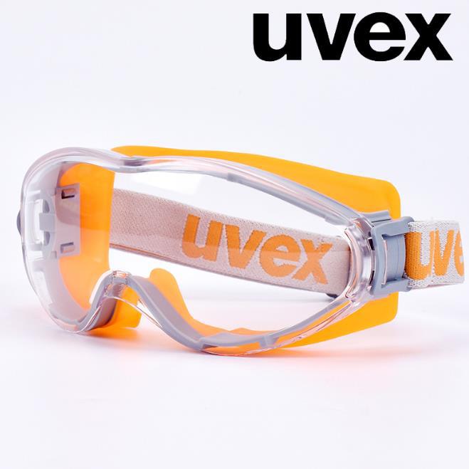 优唯斯UVEX9002245橙色骑行防风防化学喷溅护目镜优维斯眼罩