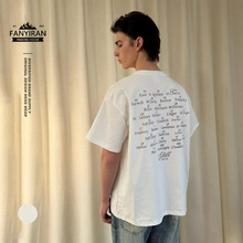 OUSWE夏季新款美式街头时尚潮牌短袖T恤男生圆领字母印花短袖RT75