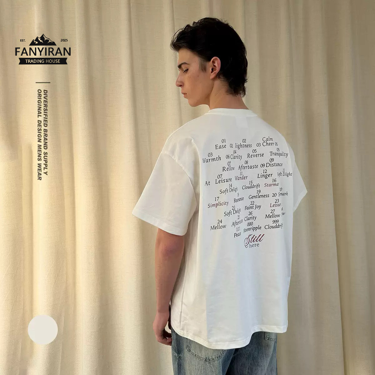 OUSWE夏季新款美式街头时尚潮牌短袖T恤男生圆领字母印花短袖RT75