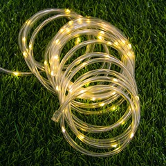 Ledソーラー銅線パイプライト屋外防水庭装飾ライト点灯工事防水PVCホース銅線