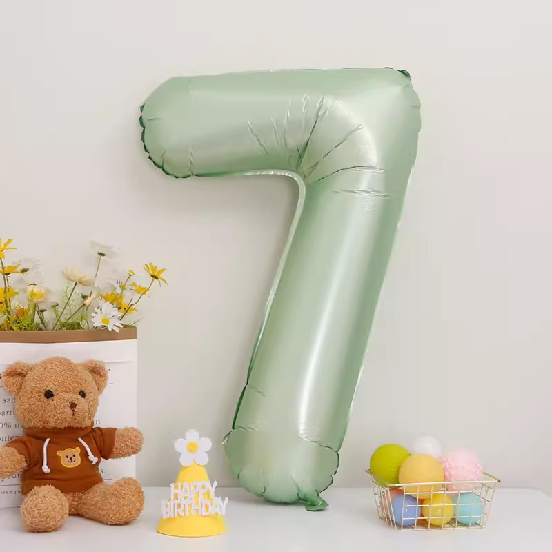 40inch アルミフィルムデジタルバルーン ベビーブルーピンク 女の子の誕生日シーンの装飾 ベビー123歳の誕生日の装飾|undefined