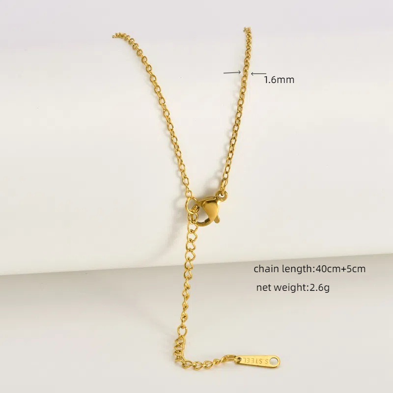 17g Weight Chain Jewelry Making Type 18K Gold Plated Plating Material Chain Necklace Classification 1 Piece Quantity Titanium Steel Material Geometric Pattern All Seasons Season Polished Finish Plating Design Simple Style Style 1 Piece Titanium Steel 18K Gold Plated Polished Chain Necklace Chain Simple Style Geometric 20