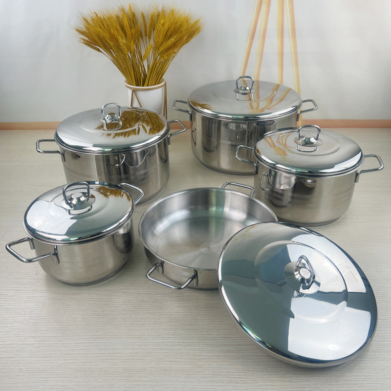 ステンレススープ鍋セット鍋クロスボーダー家庭用両耳厚手のプレゼント鍋セットPot casserole|undefined