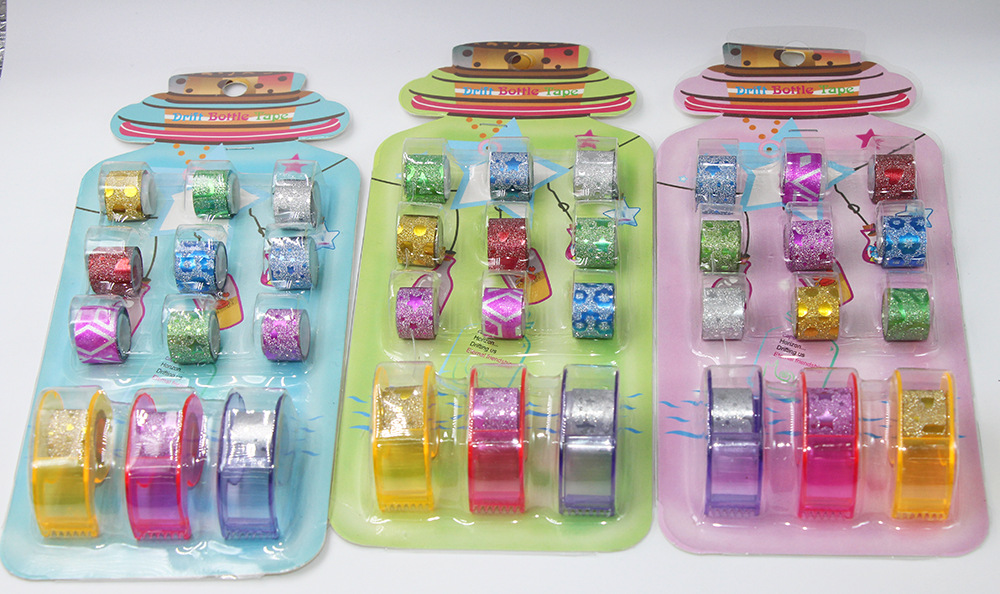 彩色金粉迷你漂流瓶胶带DIY装饰贴纸卡装纸质手帐创意不干胶